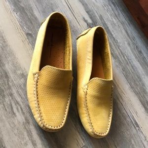 Golden honey loafers